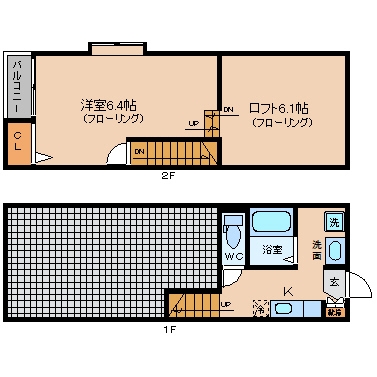 ＣＡＭＥＬＯＴ　ＨＡＫＡＴＡ　canalside203号室-間取り