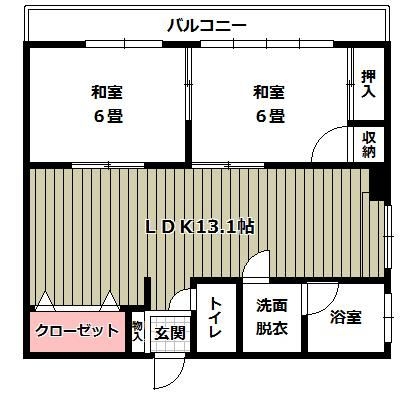 菊川コーポ301号室-間取り