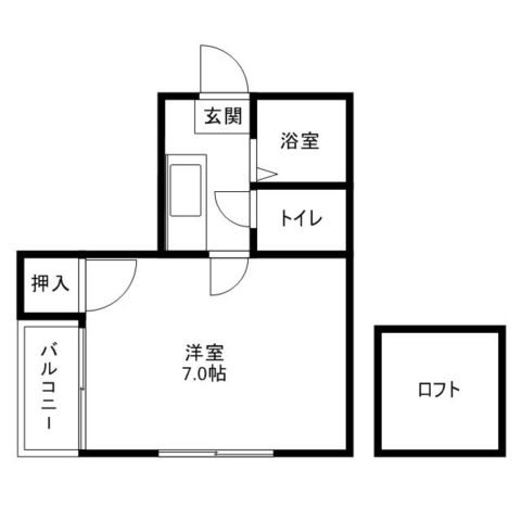 ハウゼ六本松205号室-間取り