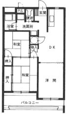 高砂マンション - 所在階***階の間取り図 3018