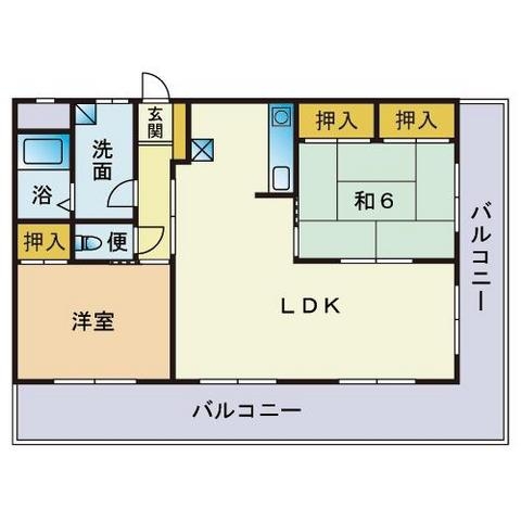 リバーサイド西新205号室-間取り