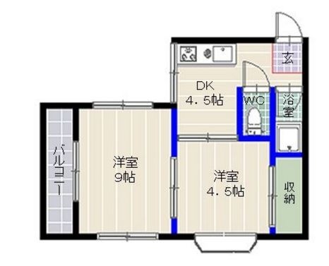 リバブルハイツ103号室-間取り