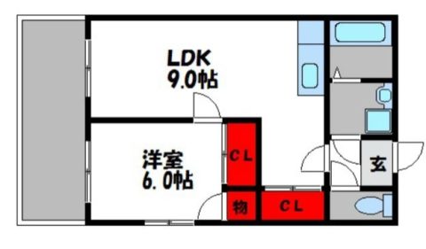 シャトル大手門401号室-間取り