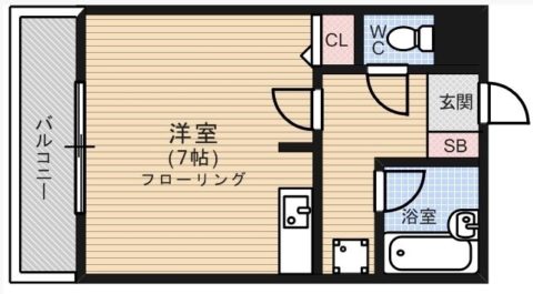 PLEAST美野島402号室-間取り