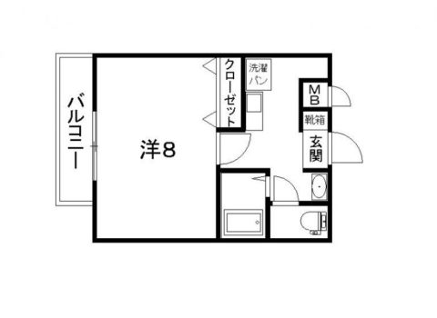 エクメール西公園303号室-間取り