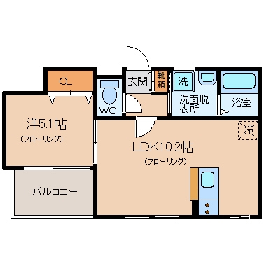 フォルセティ博多402号室-間取り