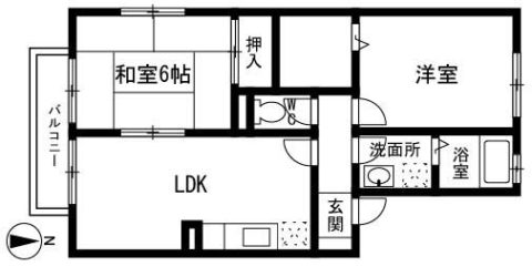 ヒルズマップ小笹203号室-間取り