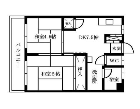 小笹カステリアA棟407号室-間取り