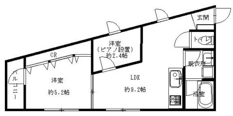 カーサ・フェルマータ203号室-間取り