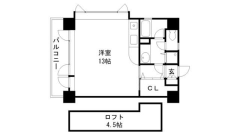 ダイナコート天神南1303号室-間取り