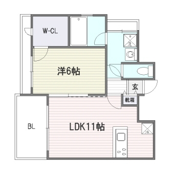 フォルツァリンクス博多504号室-間取り