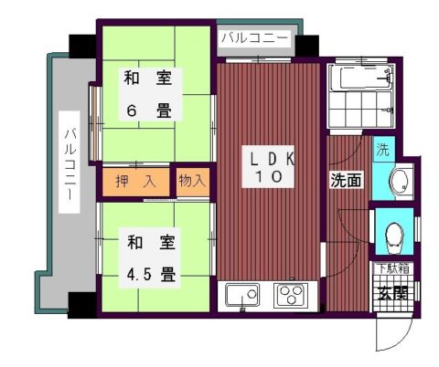 シャンピア大濠502号室-間取り