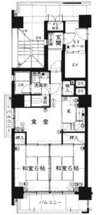 皐月マンション南薬院 - 所在階 の間取り図