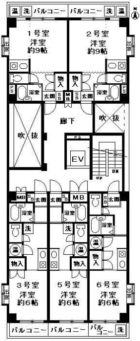 キャピタル大濠西 - 所在階 の間取り図