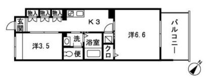 エスティメゾン薬院1305号室-間取り