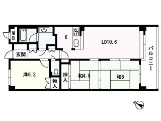 パーク・ノヴァ大濠303号室-間取り