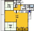 輝国団地2棟 - 所在階 の間取り図