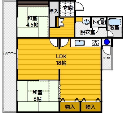 輝国団地2棟251号室-間取り