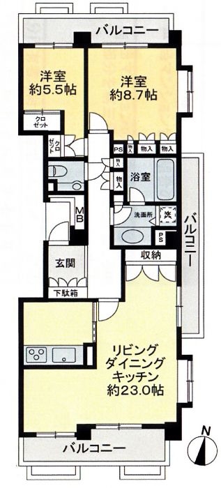 パークヒルズ櫻坂ステージI204号室-間取り