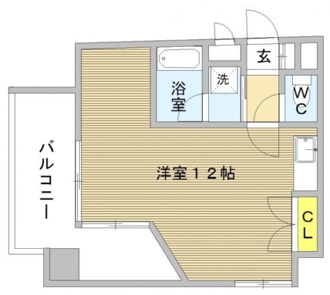 ロマネスク渡辺通り401号室-間取り