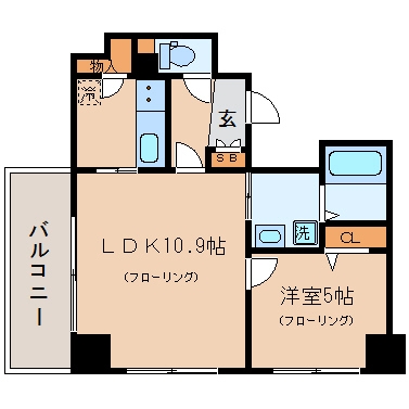 アクタス渡辺通パークシティ701号室-間取り