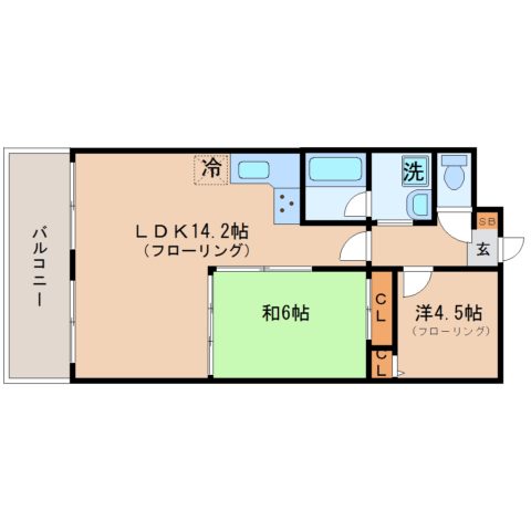 セントポリア南福岡202号室-間取り