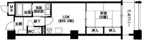 フェイズイン山王公園前409号室-間取り