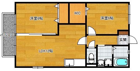 シャルマン102号室-間取り