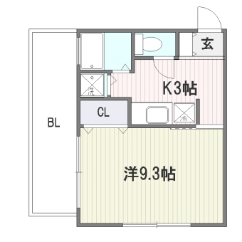 ソシア博多403号室-間取り