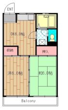 春野ハイツ - 所在階 の間取り図