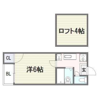 ソネット博多206号室-間取り