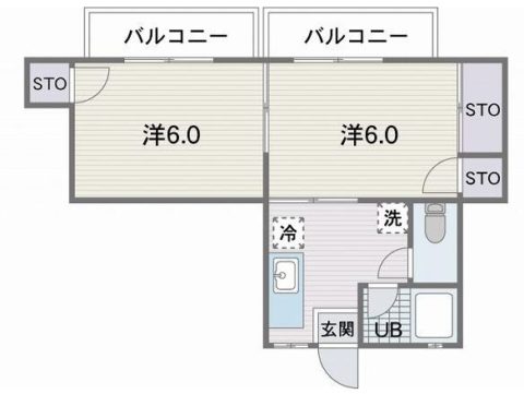 梅光園古賀コーポ202号室-間取り