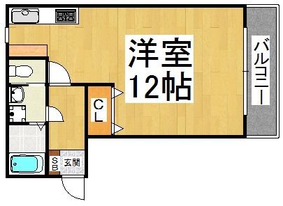 コーポABE1F号室-間取り