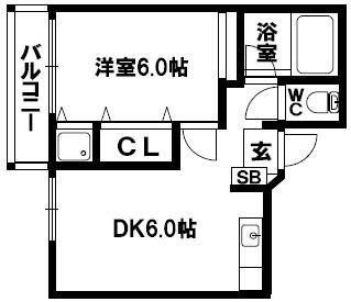 スカイコートSEIWA5A号室-間取り