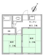 讃井アパート - 所在階***階の間取り図 3449