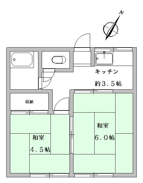 讃井アパート202号室-間取り