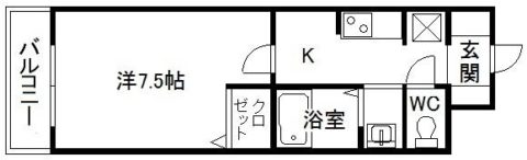 エクセレント比恵202号室-間取り