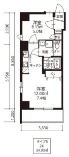 MODERN　PALAZZO東公園 - 所在階***階の間取り図 3462