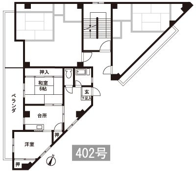 薬院ビル402号室-間取り