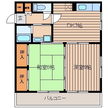 東那珂グリーンヒルズ105号室-間取り