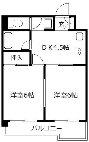 フラワービル県庁前301号室-間取り