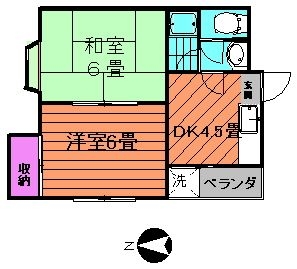 ハイリバー竹下301号室-間取り