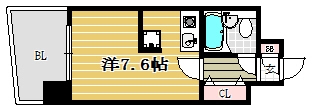 ステイタスマンション博多駅前203号室-間取り