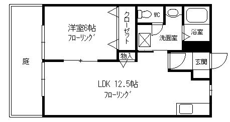 ブライトン麦野A105号室-間取り