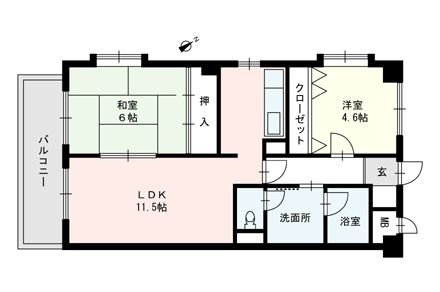 ＭＫホープ上麦野502号室-間取り