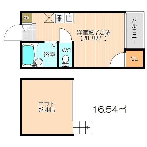 オフィシャル県庁前102号室-間取り