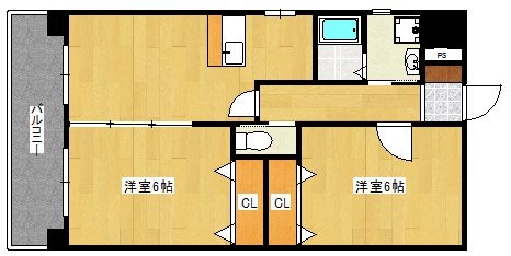 サンヴィクトワール203号室-間取り