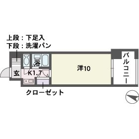 ソレアード薬院103号室-間取り