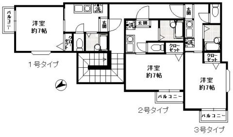 SKコート竹下101号室-間取り