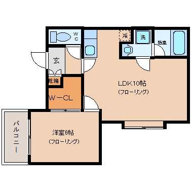 ＧＯＬＤＷＩＮＧ東比恵1012号室-間取り